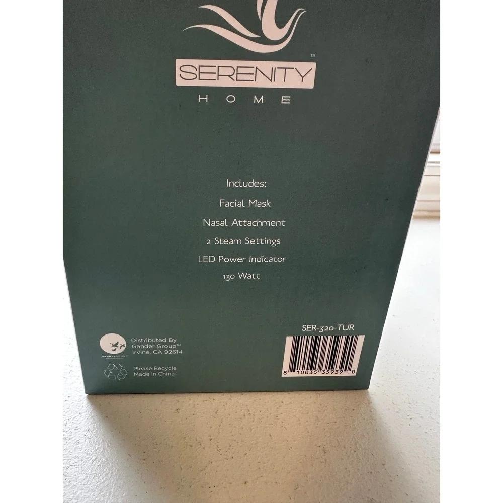 Serenity Home Daily Care Facial Steamer New in box never used.